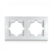 Двомісна рамка для розеток будь-якої версії та вимикачів версії 1, білий