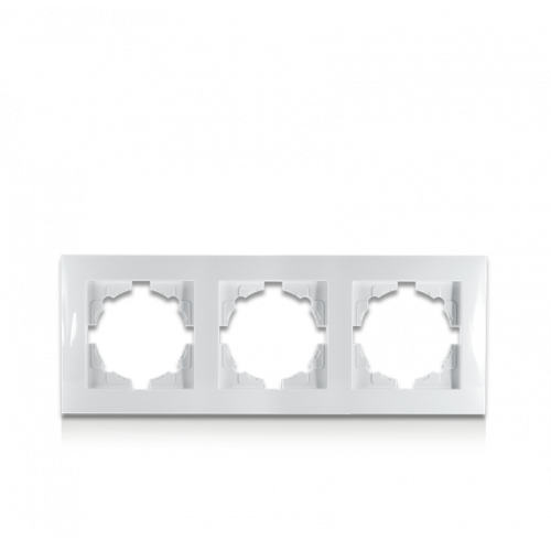 Тримісна рамка для розеток будь-якої версії та вимикачів версії 1, білий